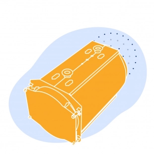 Котлоагрегат водогрейный КВГ-200 1580x1325x1770 мм