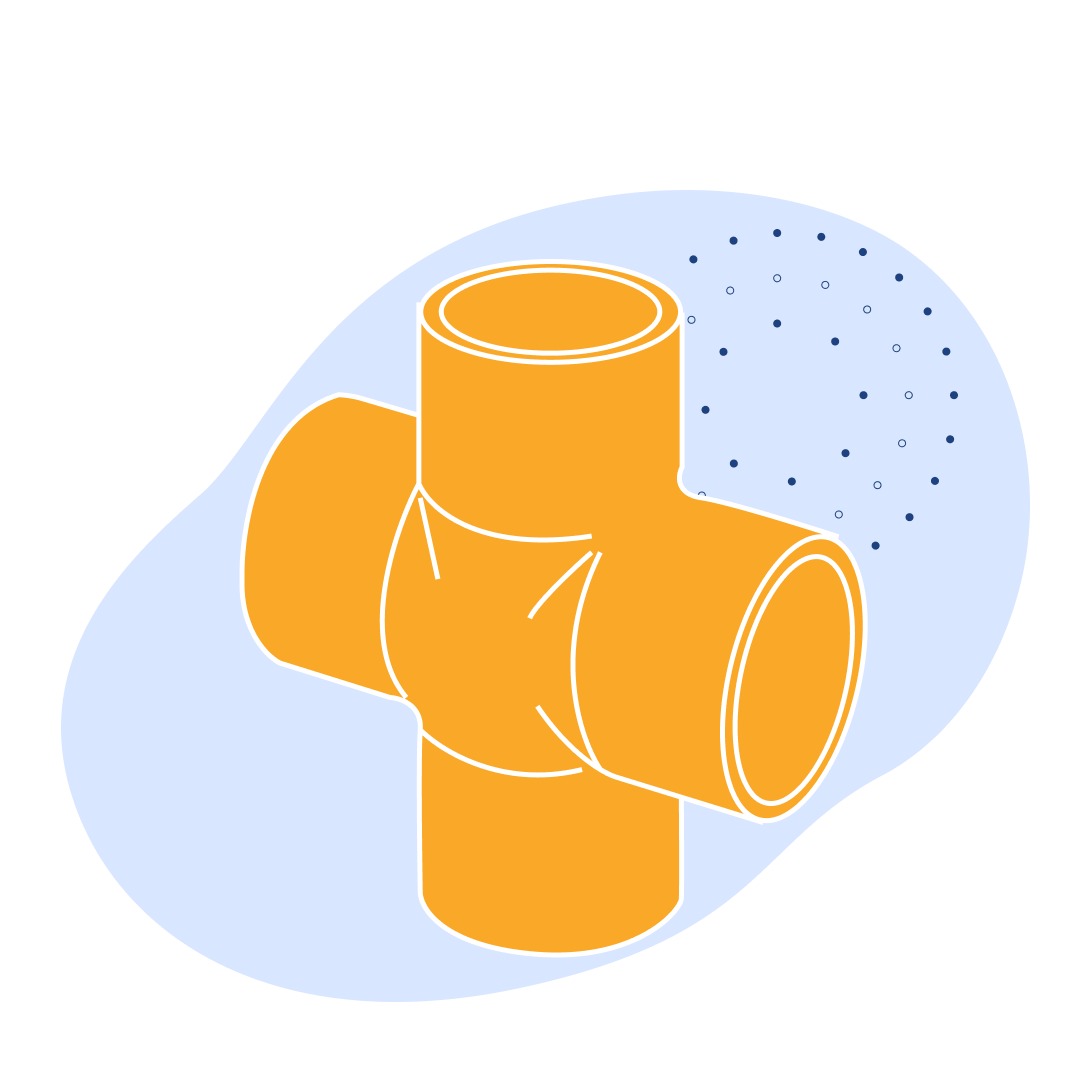 Крестовина нержавеющая переходная Ду 22 мм 12Х18Н9Т ГОСТ 13968-74